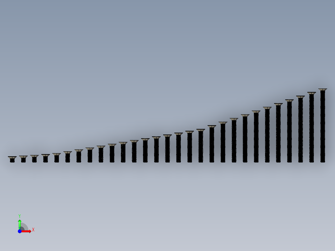 M12系列沉头内六角螺钉前视图