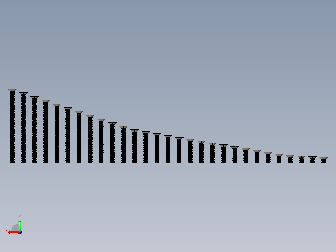 M12系列沉头内六角螺钉后视图