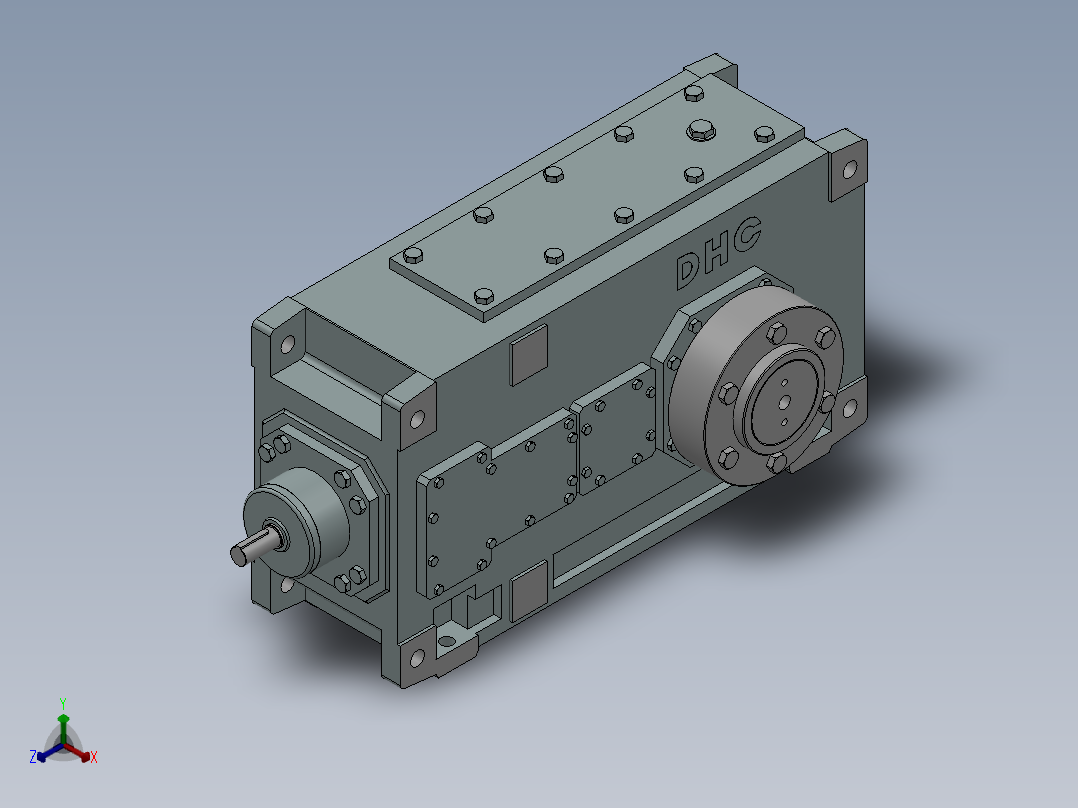 直交轴齿轮箱 QYJ系列 37款正等轴测图