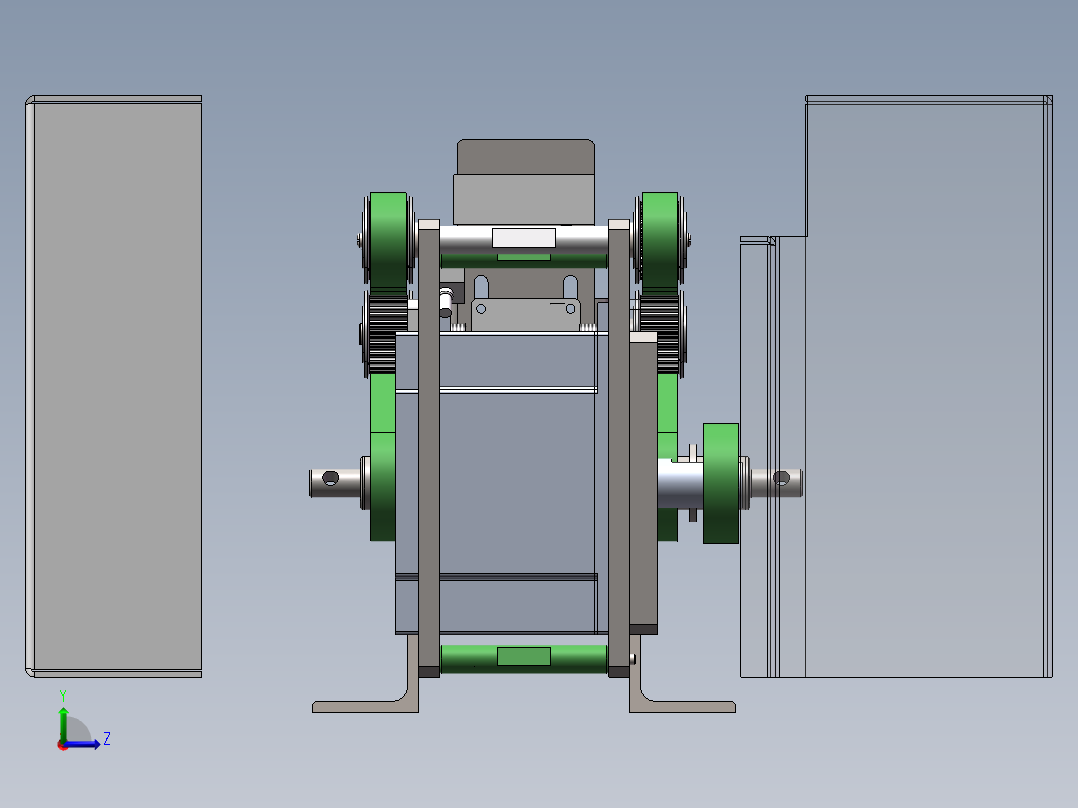 翻转传送机构左视图
