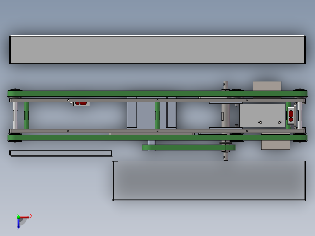 翻转传送机构俯视图