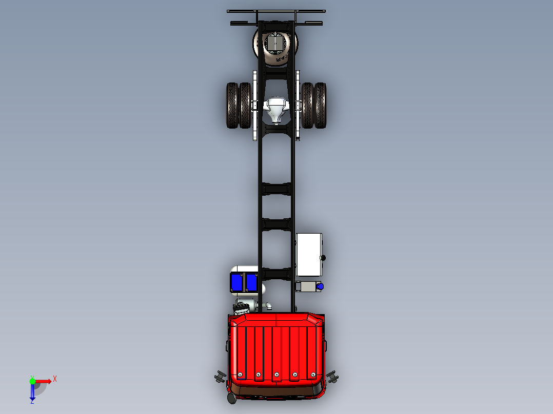 二类卡车底盘俯视图
