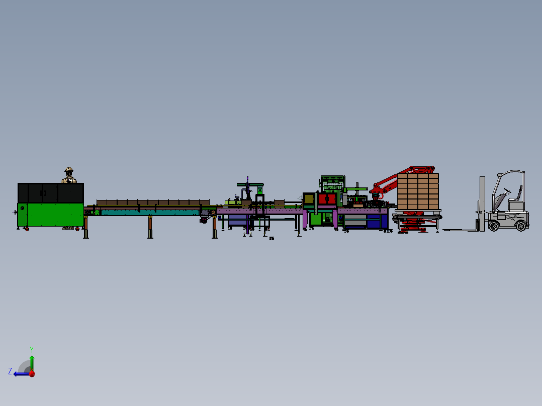 流水线、生产线右视图