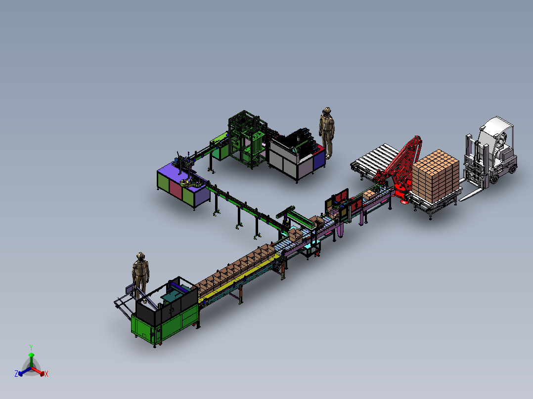 流水线、生产线正等轴测图