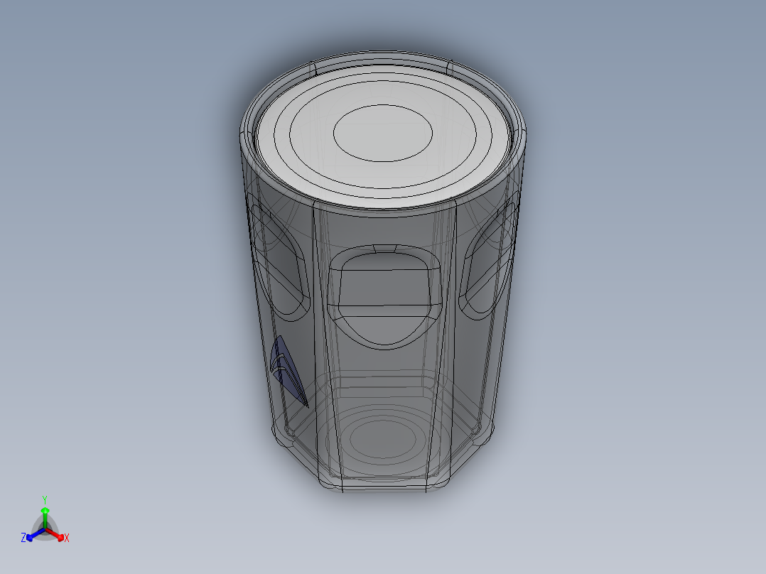 玻璃器子、杯子(20)正等轴测图