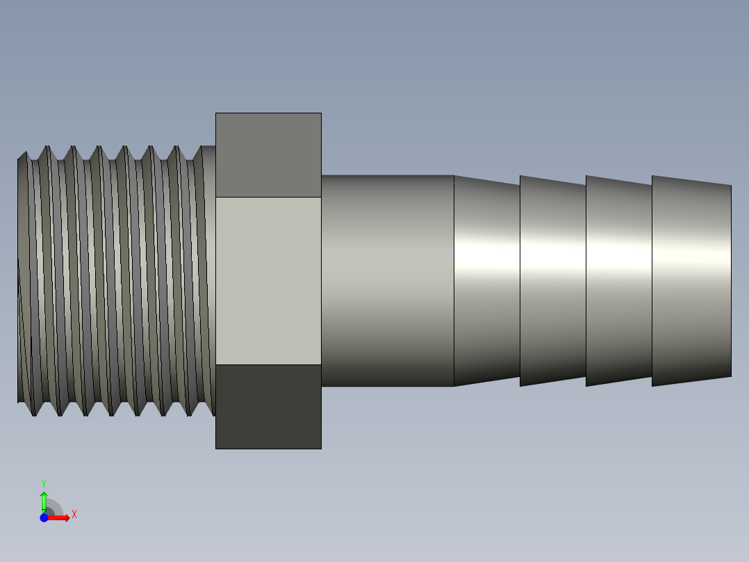 螺纹管水管接头-有边 [DN15X16]前视图