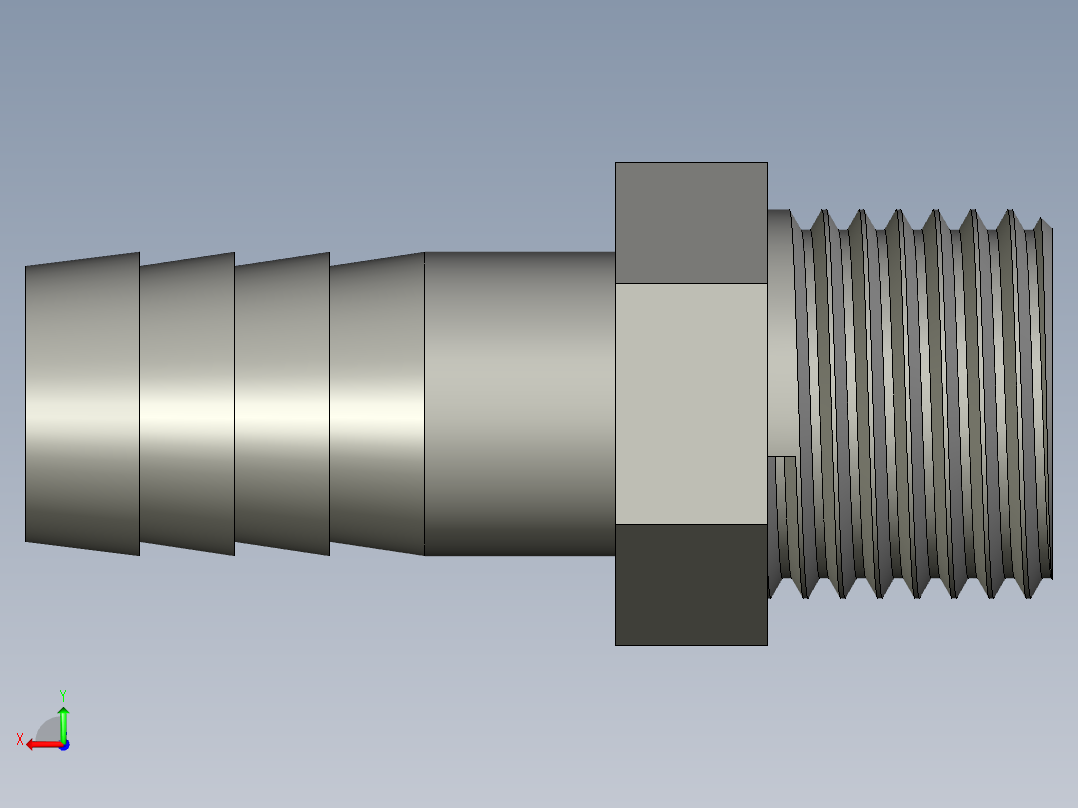 螺纹管水管接头-有边 [DN15X16]后视图