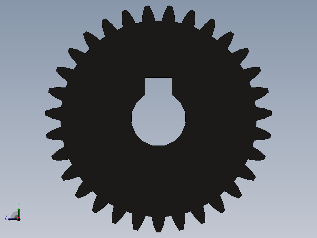 三级传动从动齿轮前视图