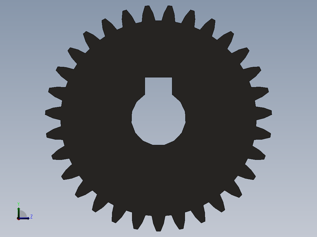 三级传动从动齿轮后视图