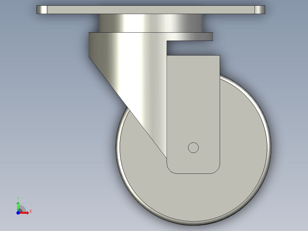 3寸万向脚轮(屹上)前视图