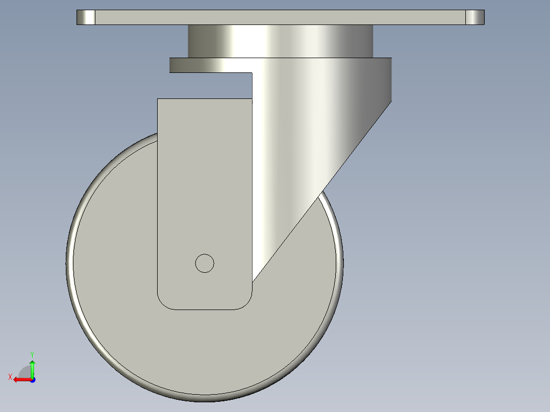 3寸万向脚轮(屹上)后视图
