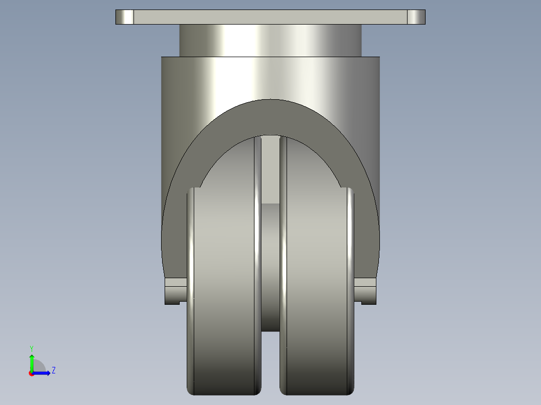 3寸万向脚轮(屹上)左视图