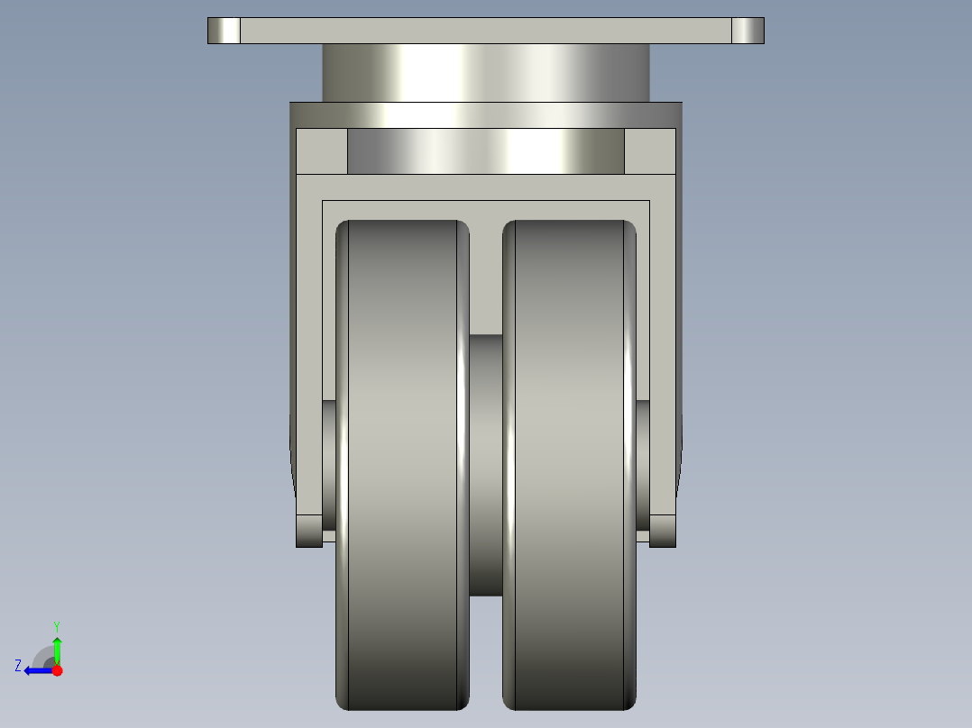 3寸万向脚轮(屹上)右视图