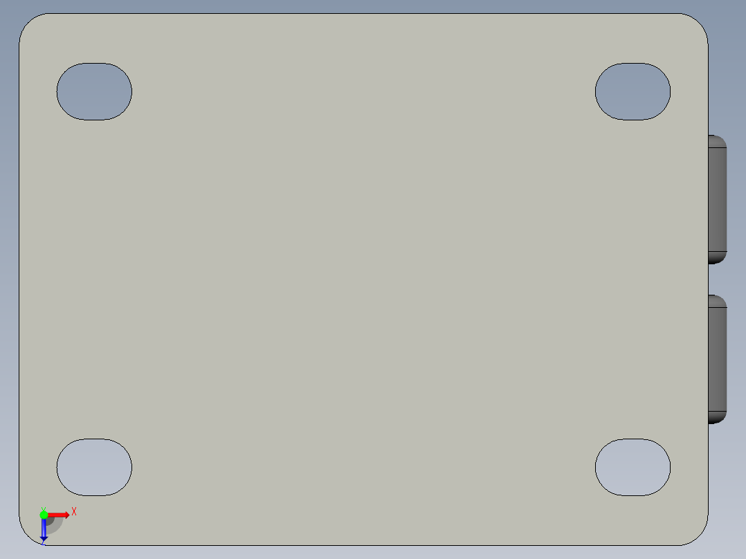 3寸万向脚轮(屹上)俯视图