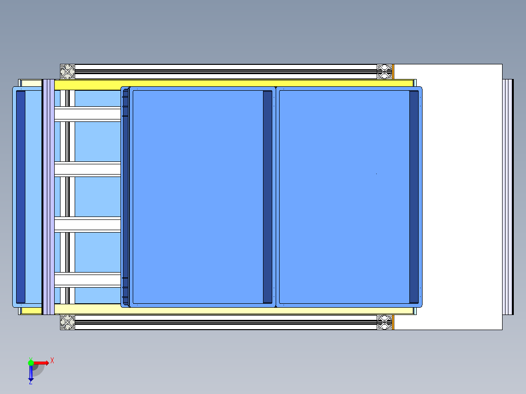 带缓存台物料架俯视图