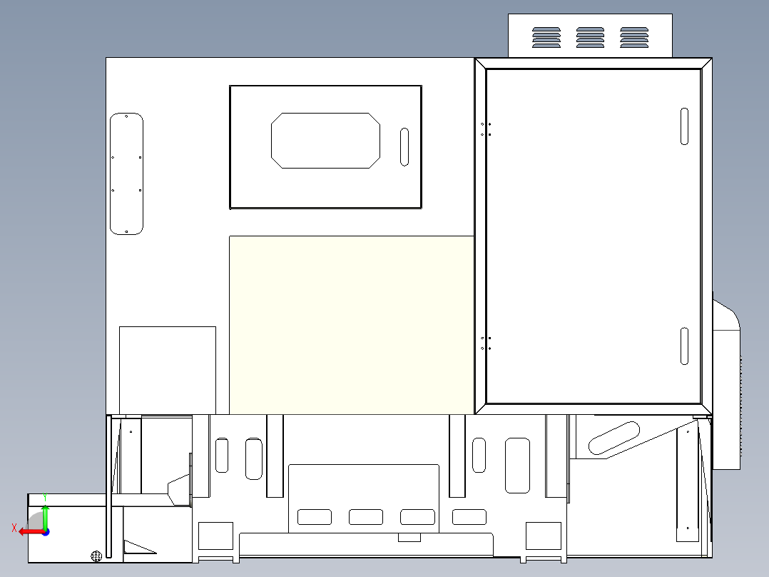 46P斜床身数控车床及钣金外壳后视图