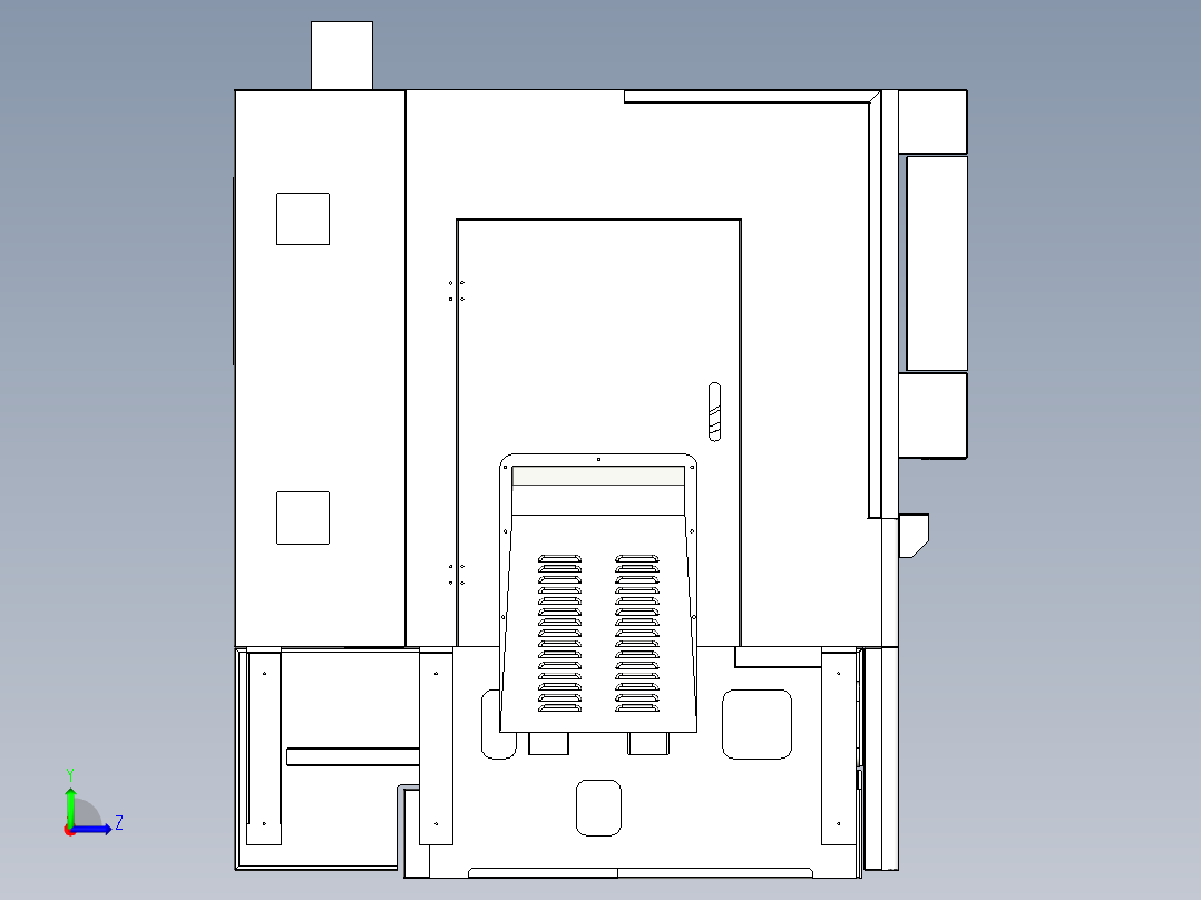 46P斜床身数控车床及钣金外壳左视图
