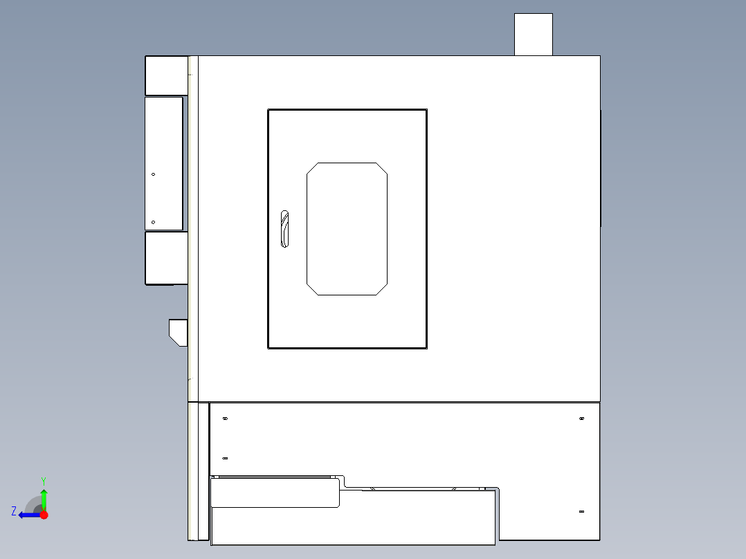 46P斜床身数控车床及钣金外壳右视图