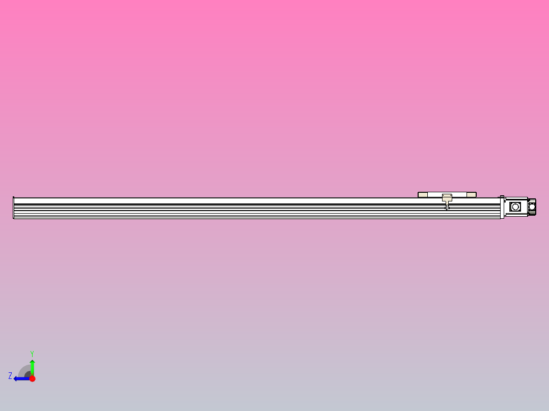 滚珠丝杠直线轴带导轨全封闭TPA-HCR-220D-3210C-L2050-M-Y-P1K-N3右视图