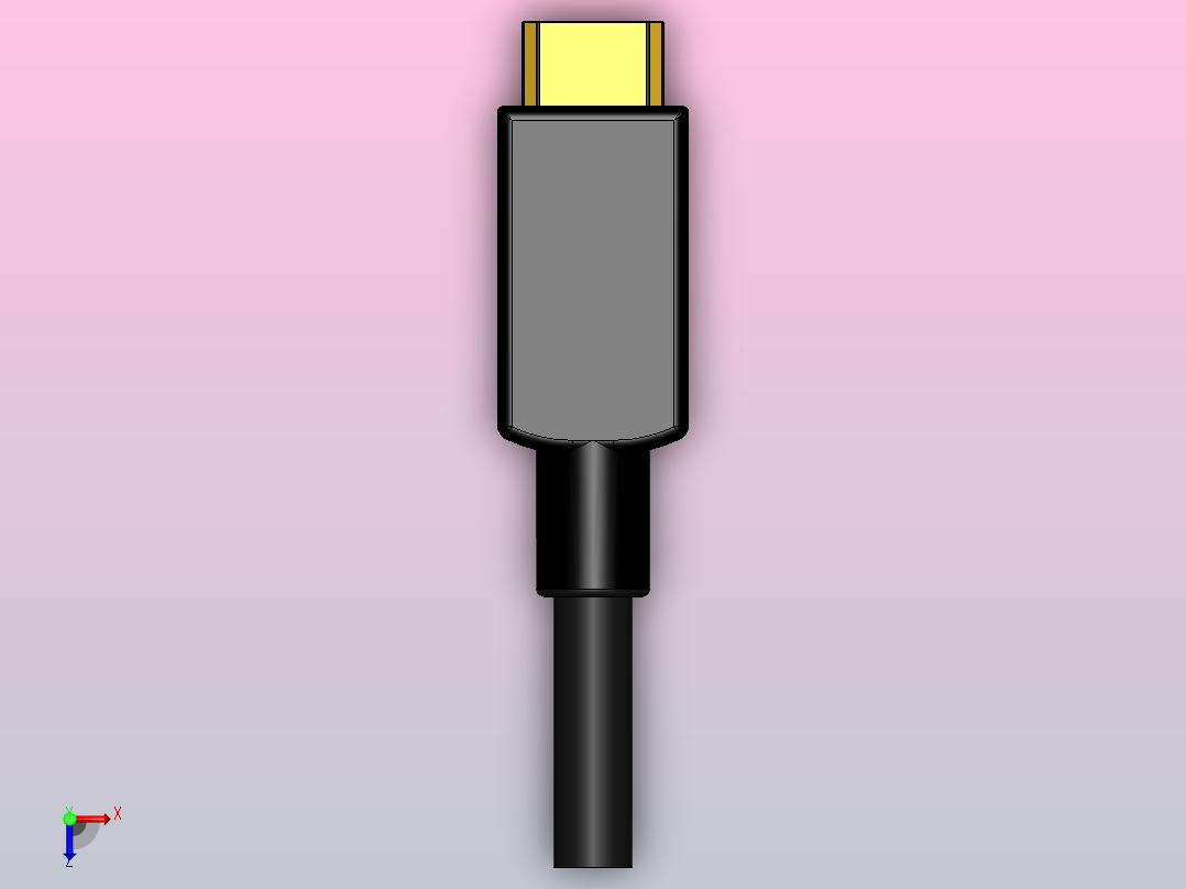 迷你HDMI插头连接器俯视图