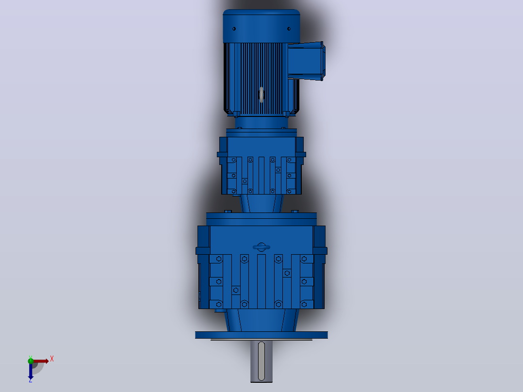 RF87R57法兰轴伸式组合型斜齿轮减速机RF87R57-Y0.75-4P-80-M1-0°-Φ300俯视图