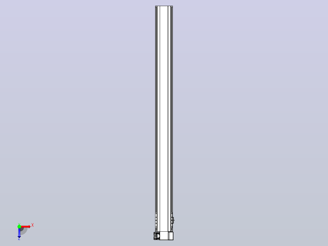 皮带直线轴半封闭可选导轨TPA-HNB-140D-120-L1600-RP-Y-P40-N3俯视图