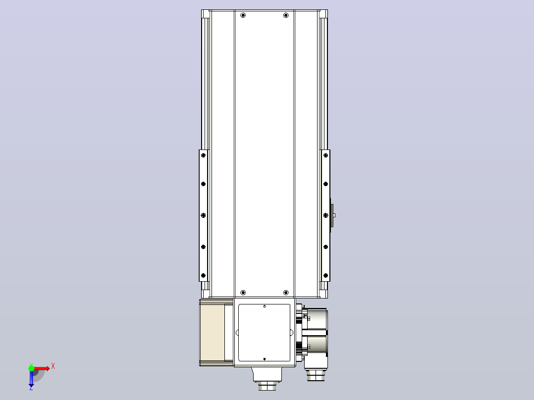 皮带直线轴半封闭可选导轨TPA-HNB-220D-176-L100-LP-Y-P1K-N3俯视图