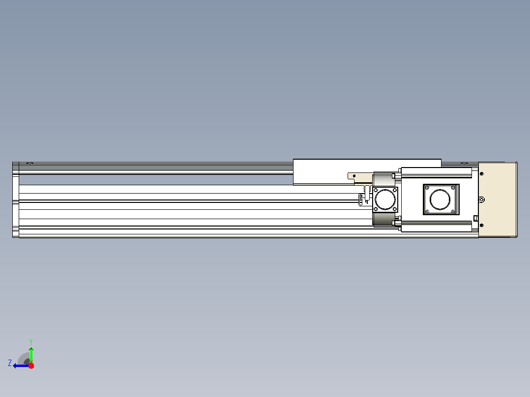 日规模组半封闭丝杆TPA-HNR-220D-3210C-L350-ML-Y-P1K-N3右视图