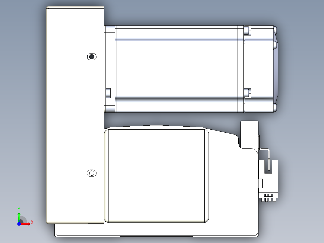 皮带直线轴半封闭可选导轨TPA-HNB-140D-120-L2500-LU-Y-P40-N3前视图