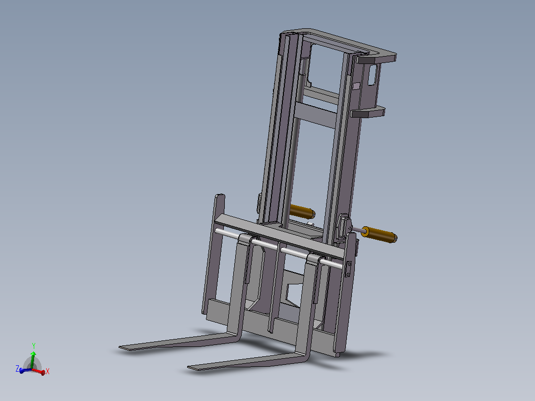 液压叉车工作装置设计 sw+cad+说明书主视图