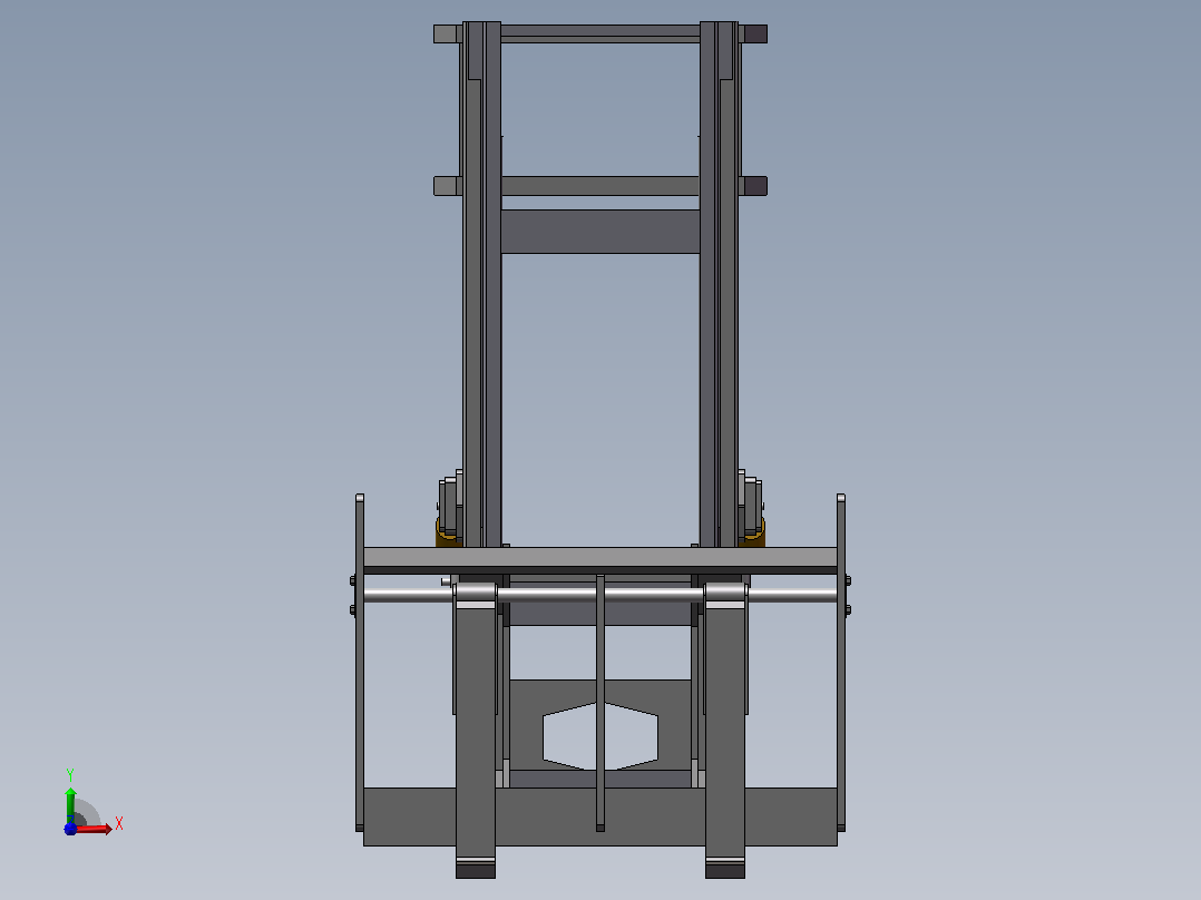 液压叉车工作装置设计 sw+cad+说明书前视图