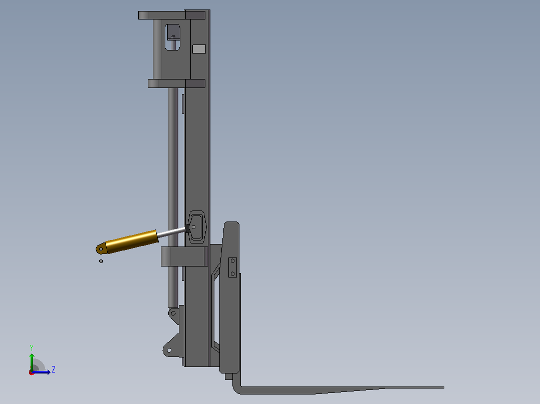 液压叉车工作装置设计 sw+cad+说明书左视图