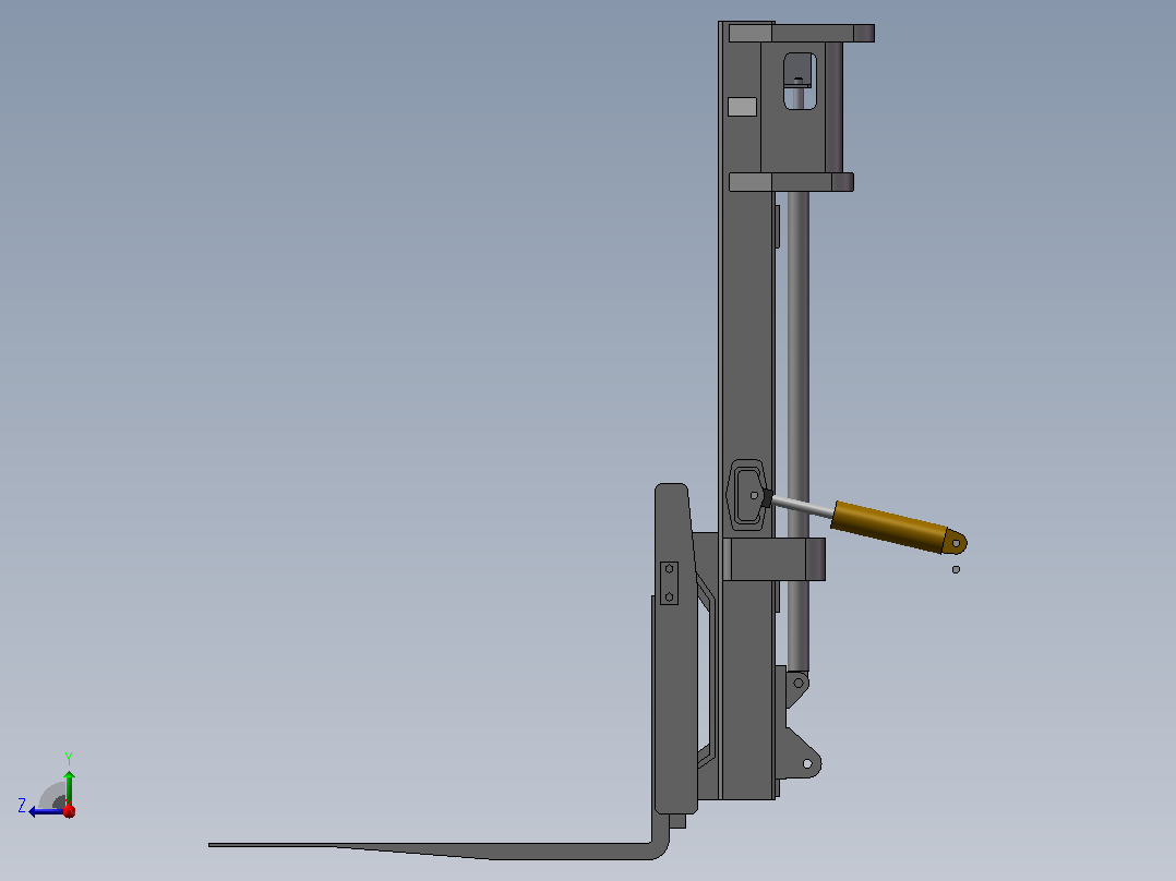 液压叉车工作装置设计 sw+cad+说明书右视图