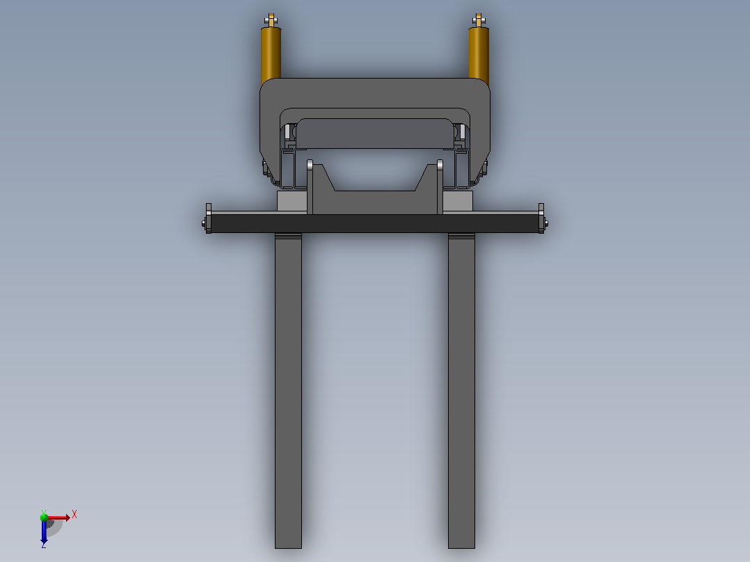 液压叉车工作装置设计 sw+cad+说明书俯视图
