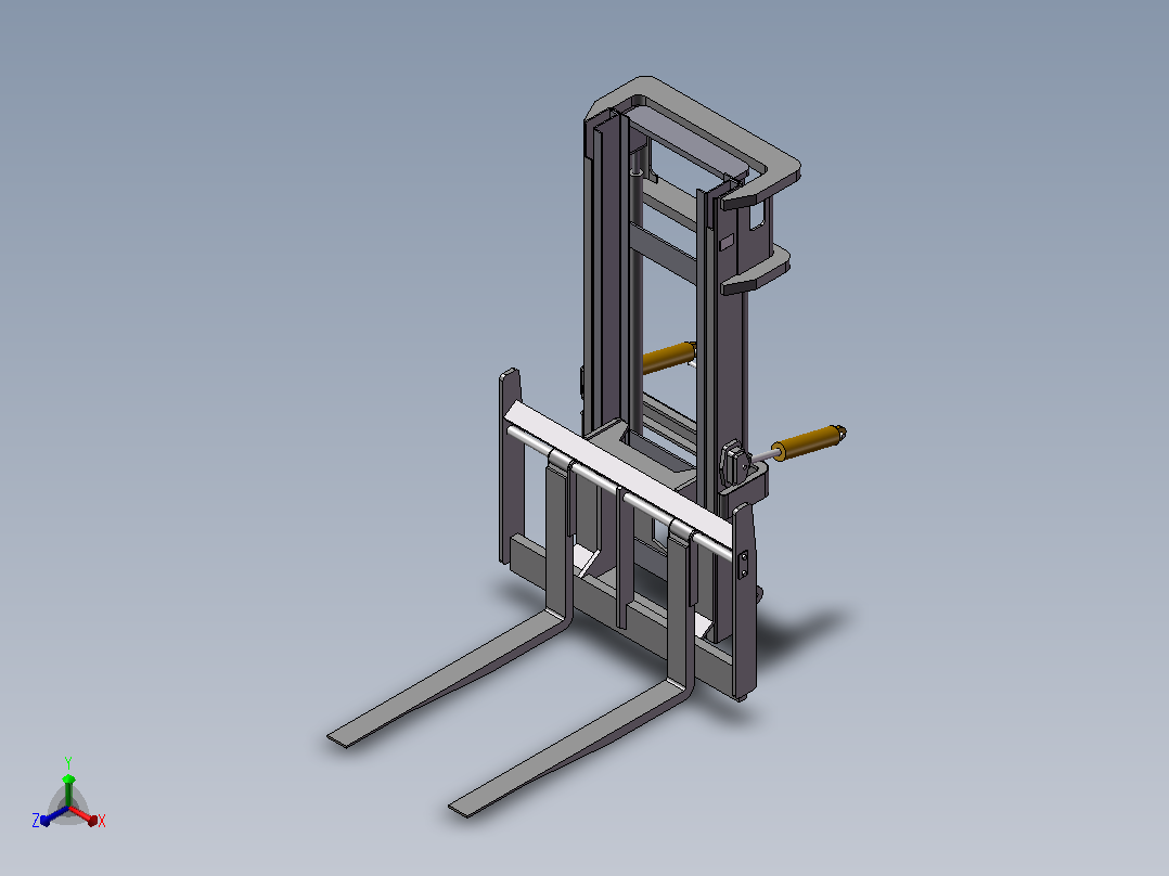 液压叉车工作装置设计 sw+cad+说明书正等轴测图