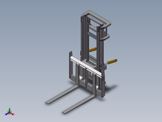 液压叉车工作装置设计 sw+cad+说明书正等轴测缩略图