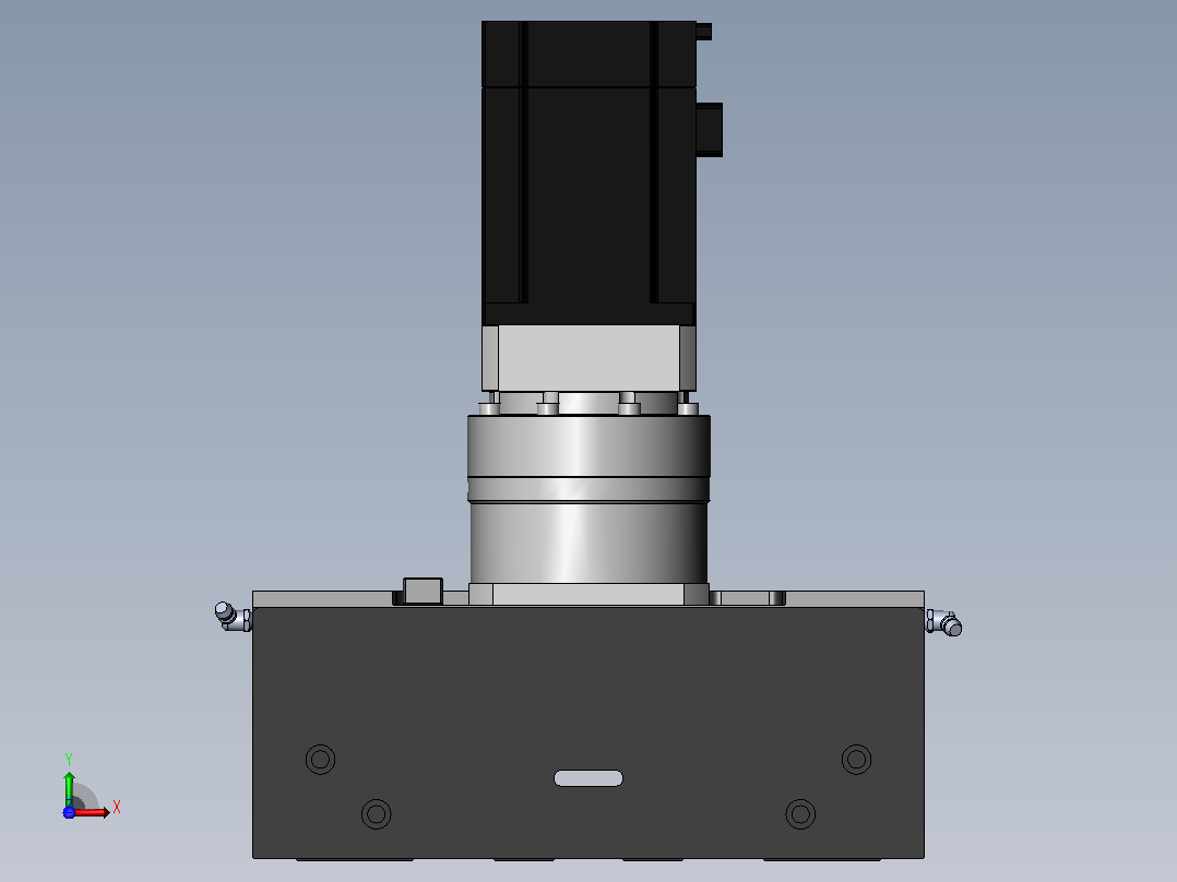 DMG220-TCR齿轮齿条模组直线滑台（电机直连）[DMG220-L20S500-DT750-A2D-TCR-P7]前视图