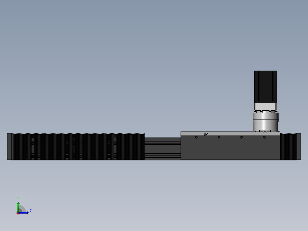 DMG220-TCR齿轮齿条模组直线滑台（电机直连）[DMG220-L20S500-DT750-A2D-TCR-P7]左视图
