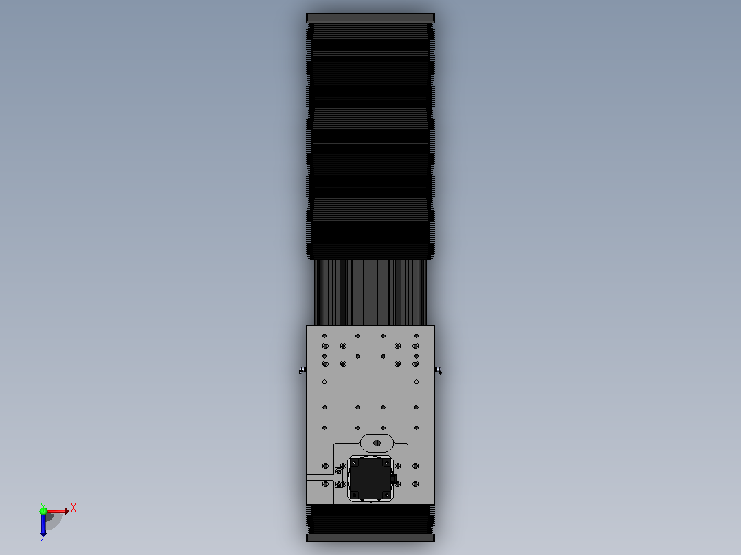 DMG220-TCR齿轮齿条模组直线滑台（电机直连）[DMG220-L20S500-DT750-A2D-TCR-P7]俯视图
