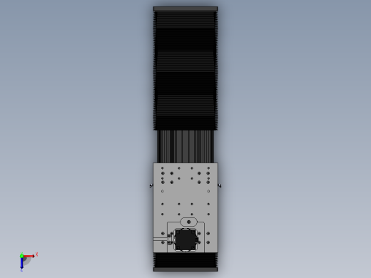 DMG220-TCR齿轮齿条模组直线滑台（电机直连）[DMG220-L20S500-DT750-A2D-TCR-P7]俯视缩略图