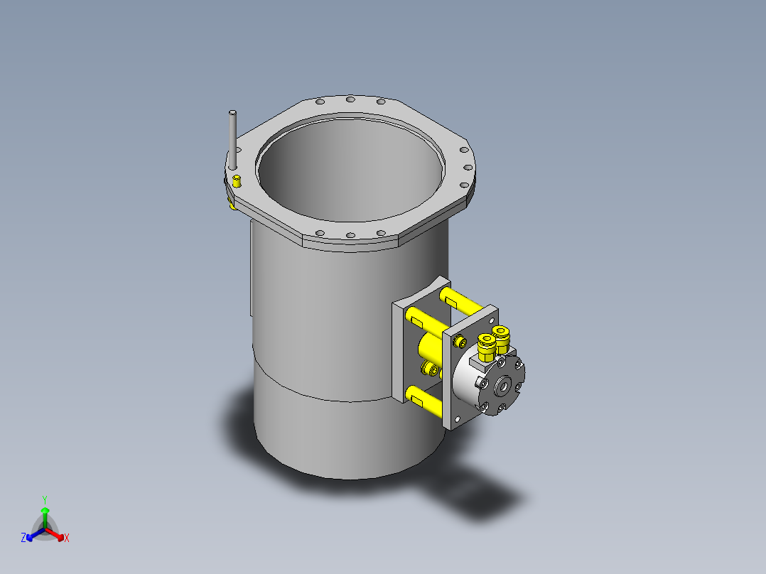 排气管集合箱正等轴测图