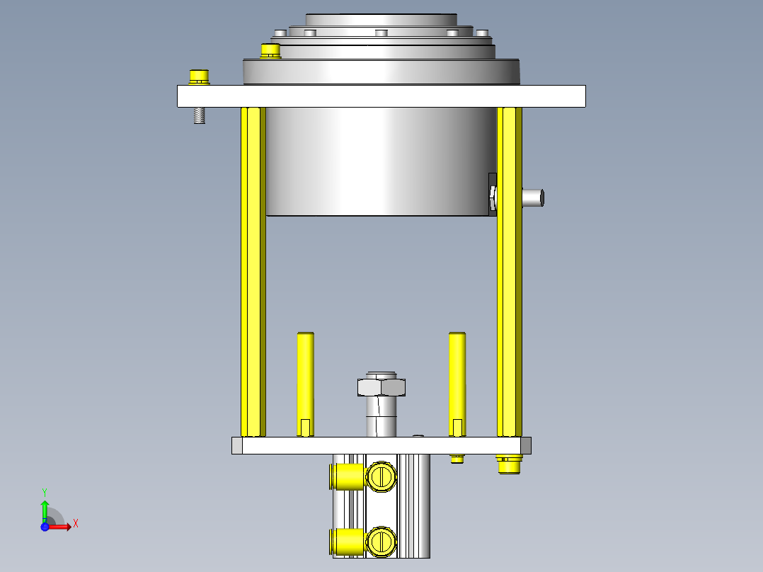 使用中空马达的简易旋转升降前视图