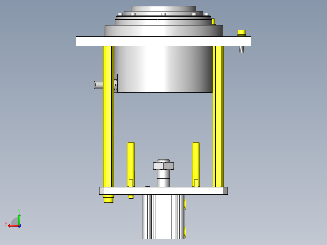 使用中空马达的简易旋转升降后视图
