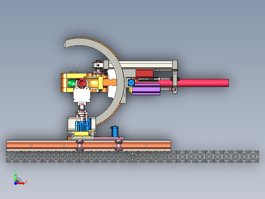 可编程半自动弯管机3D模型前视图