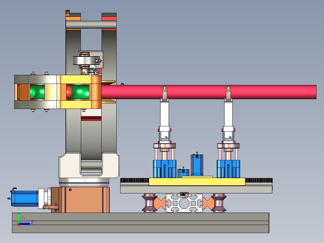可编程半自动弯管机3D模型左视图