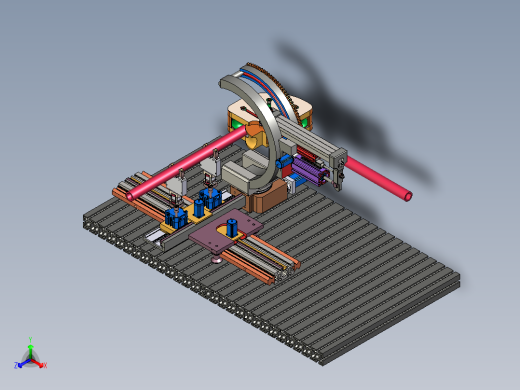 可编程半自动弯管机3D模型正等轴测缩略图