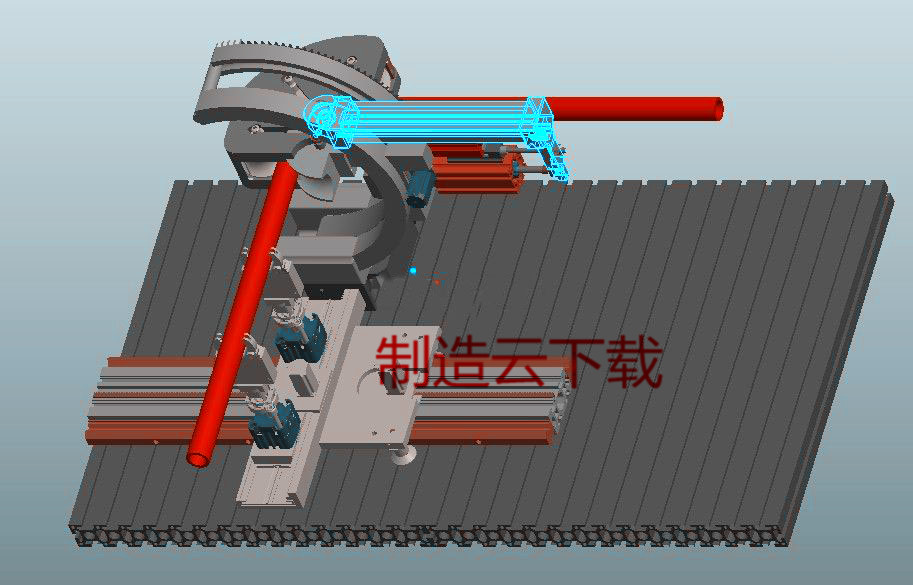 可编程半自动弯管机3D模型