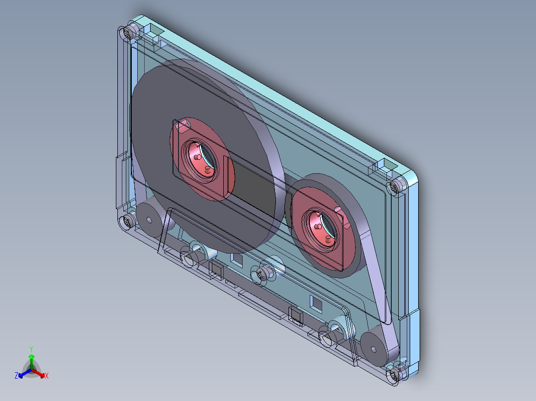 卡式磁带正等轴测图