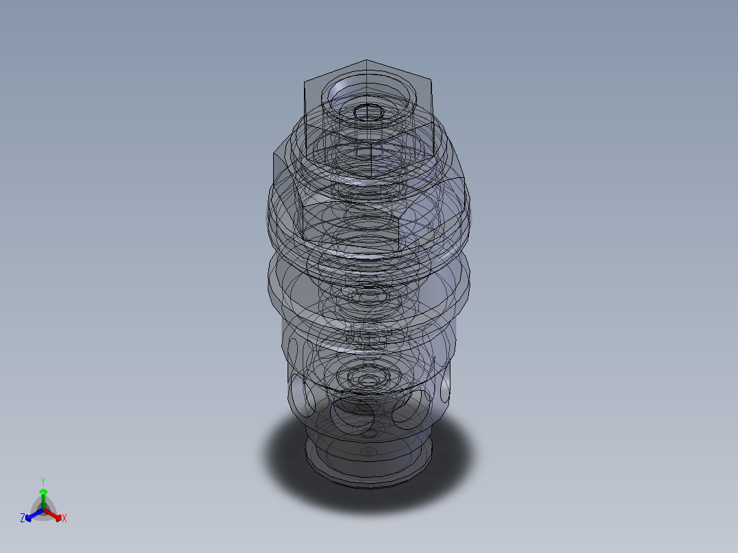 溢流阀三维图正等轴测图