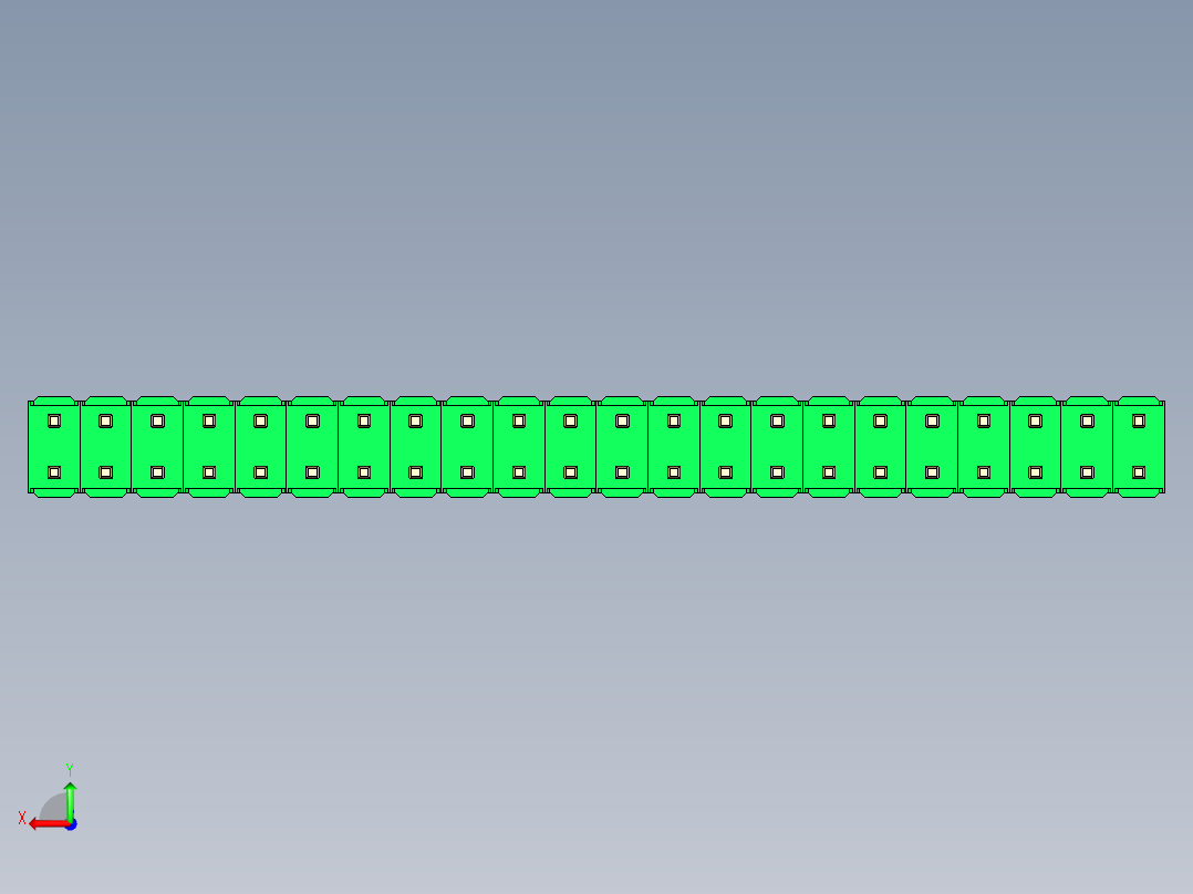 彩色公头100mil（2.54mm）系列-DS1021_green_2x22p_100mil_Type1_rev1.0后视图
